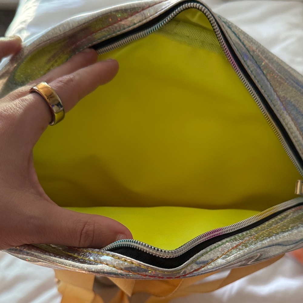 Holographic Silver Alien Face Backpack - image 10